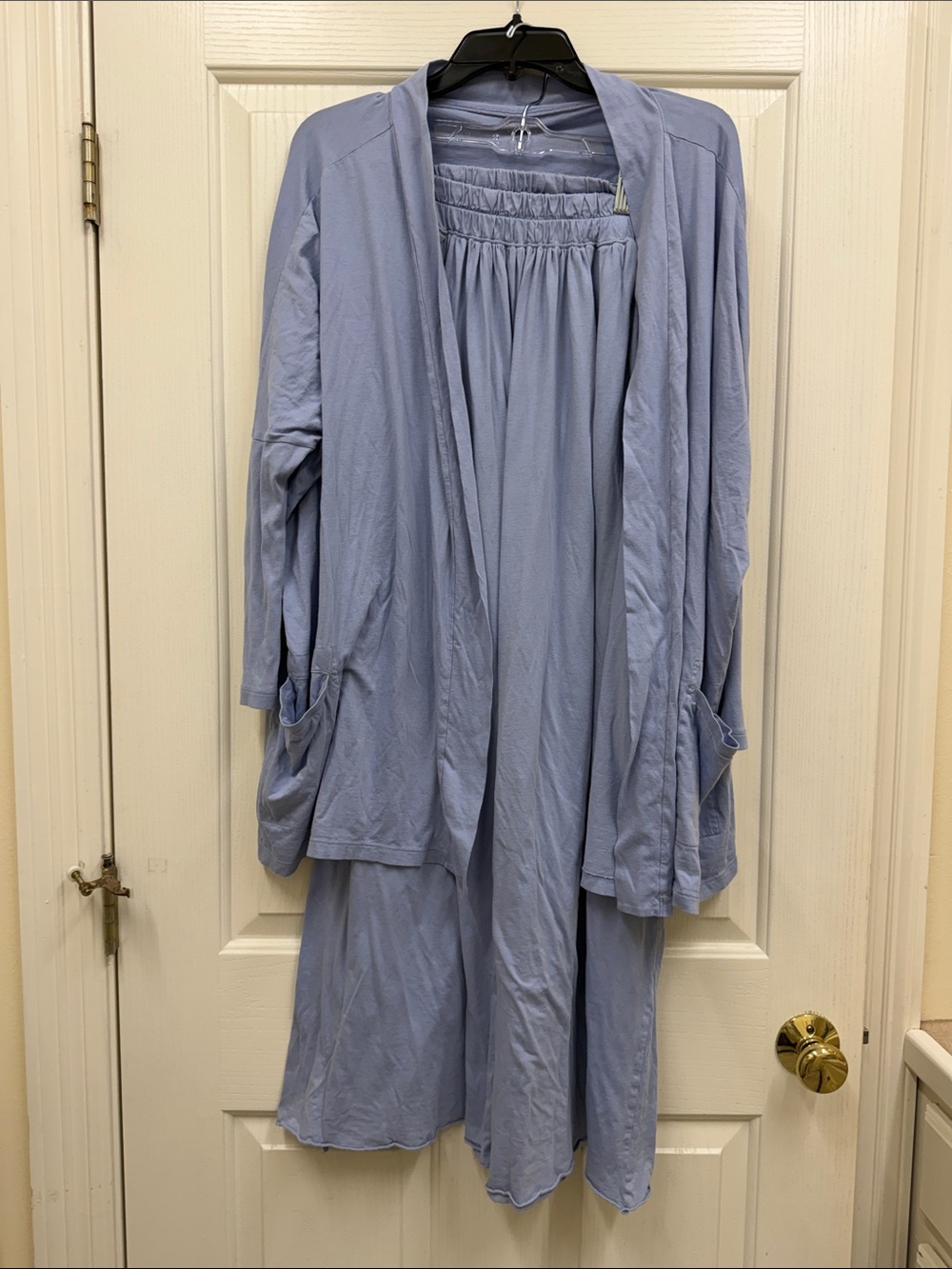 lunya luxury pajama set Light Blue Lounge Cardigan & wide leg pants